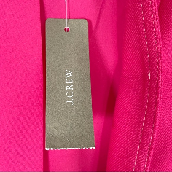 J Crew Going Out Womens Blazer Fuchsia Pink Linen Blend Open Front Jacket Sz 8 - Picture 8 of 15